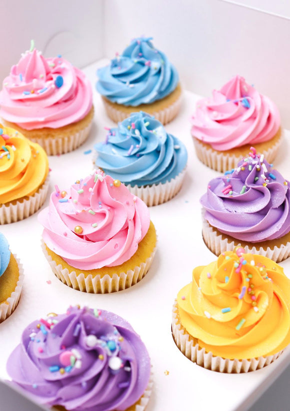 Buttercream Swirl Cupcakes Rainbow