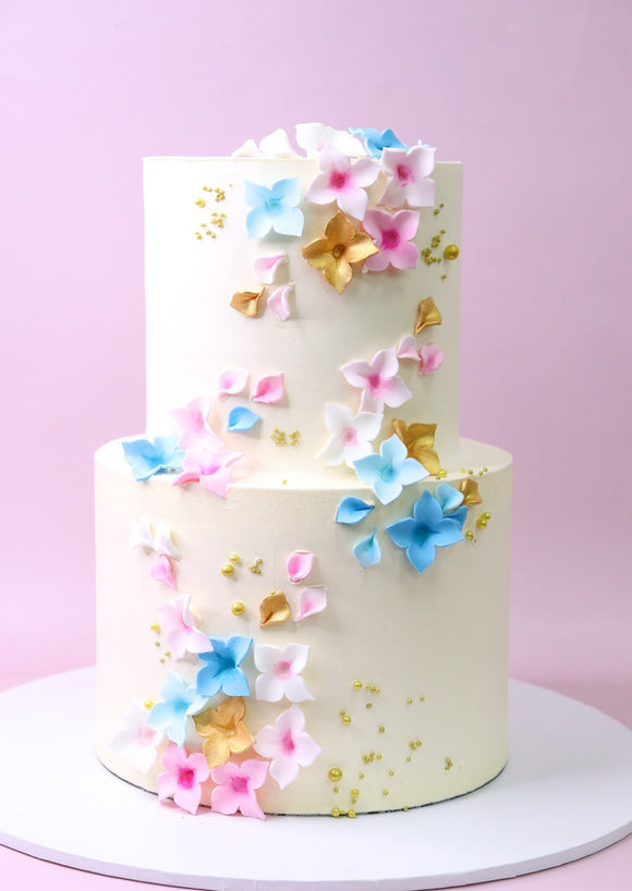 Pastel Flower Cake - 2 Tier