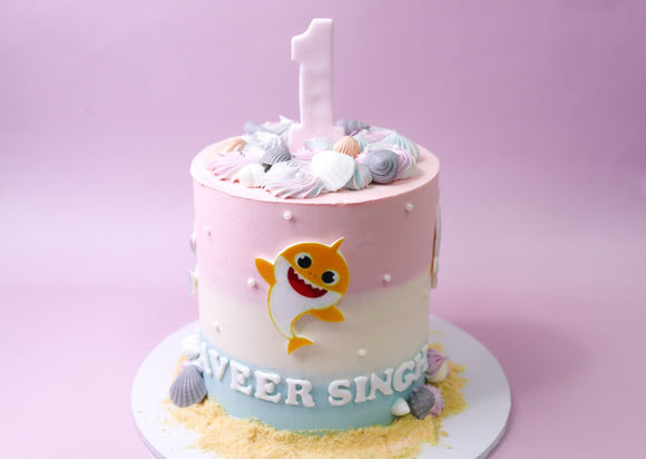 Pastel Baby Shark Cake