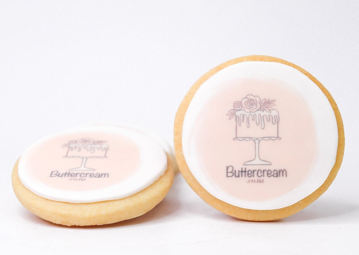 Corporate Logo Fondant Sugar Cookies Buttercream NZ