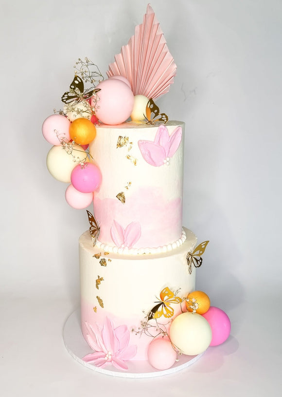 All Things Pink & Gold Cake - 2 Tier
