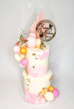 All Things Pink & Gold Cake - 2 Tier