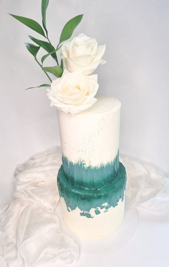 Elegant Flower Cake - 2 Tier