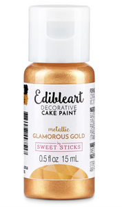 Edible Metallic Paint Glamorous Gold 15ml