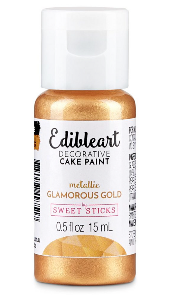 Edible Metallic Paint Glamorous Gold 15ml